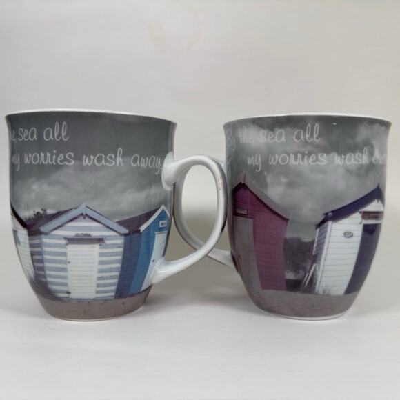 Creative Tops, By The Sea Coffee Mugs/Cups Set of 2 Beach Cottage Outdoors - Picture 9 of 14